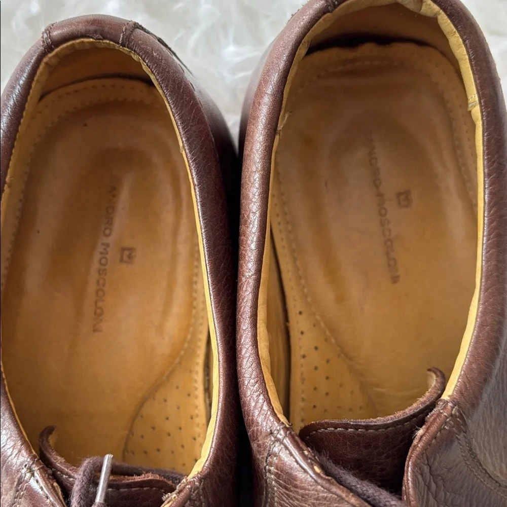 Sandro Moscolini Brown Leather Oxfords Loafers Dress Shoes Sz 14